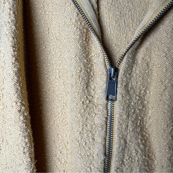 Free People Boho Popcorn Textured Oversized Zip Up Jacket In Mustard Size Medium - Picture 4 of 10